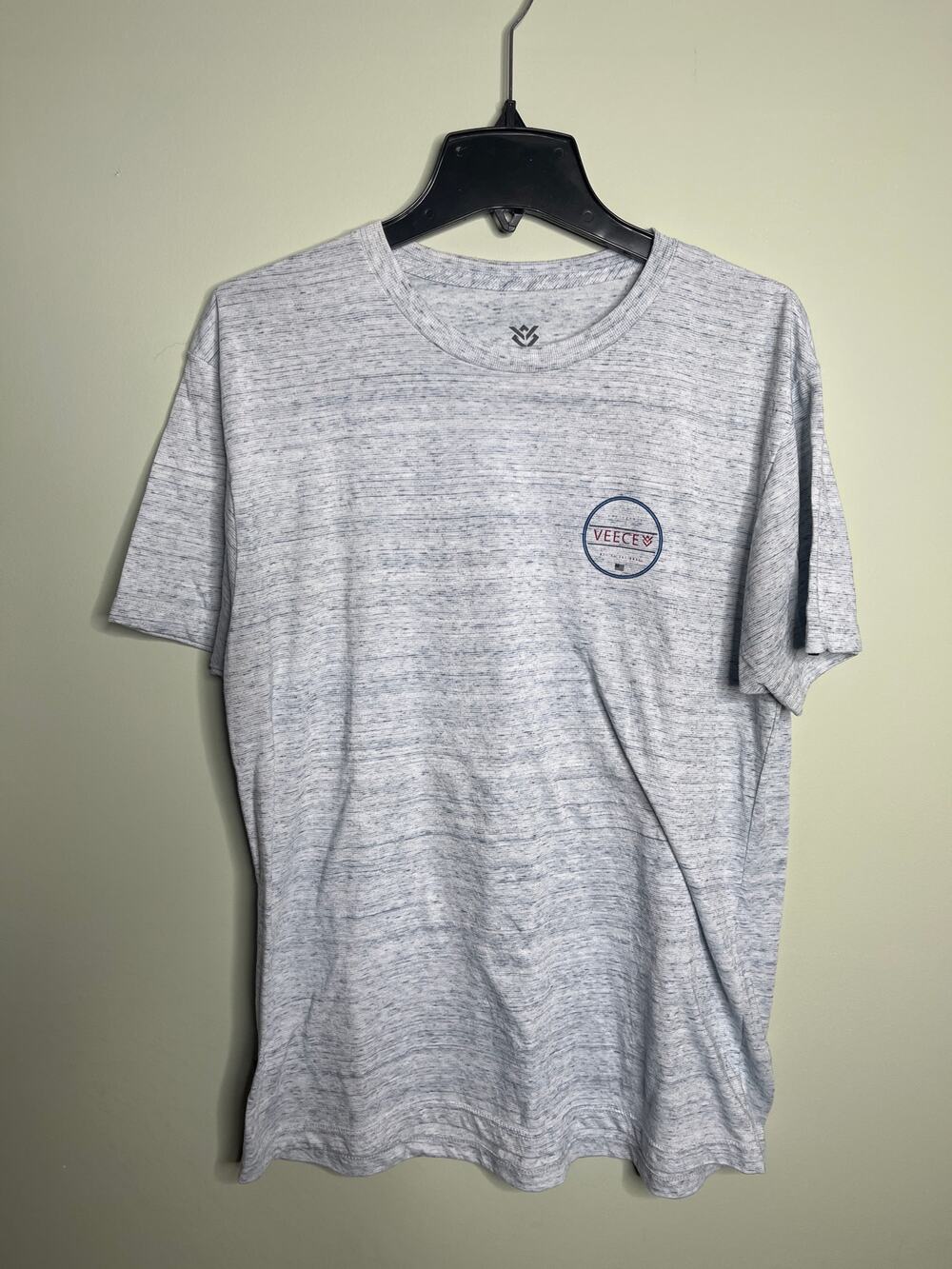 Veece Gray Heathered Short Sleeve Tee Large
